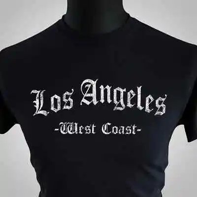 Los Angeles West Coast T Shirt Hip Hop Rap Music Culture Gangster Black W • £13.99