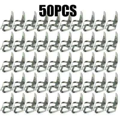 50Pcs Silver Stainless Steel Finger Picks Open Design For Guitar Banjo Dobro USA • $18.79