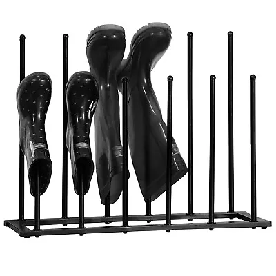 6 Pair Metal Welly Boot Stand Rack Garden Storage • £18.29