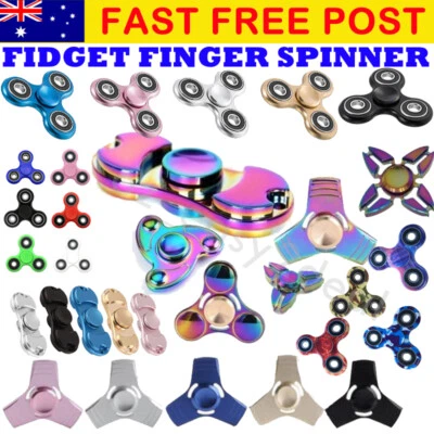 $4.90 • Buy Alloy 3D Fidget Hand Finger Spinner EDC Focus Stress Reliever Toys Kids Adults