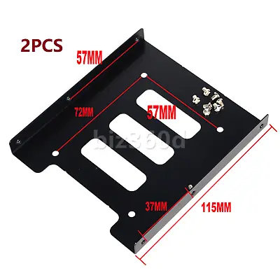$8.99 • Buy 2X Black 2.5  SSD To 3.5  Bay Hard Drive HDD Mounting Dock Tray Bracket Adapter
