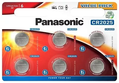 Panasonic CR2025-C6 Litihium 3V Coin Cell CR2025 Batteries (6 Batteries) • £5.99