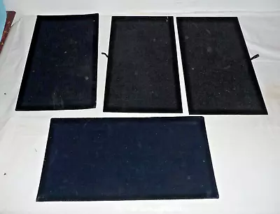 Lot Of 4 (14  X 7-1/2  ) Black Jewelry Tray Insert Cushioned Velvet Insert Only • $19.99