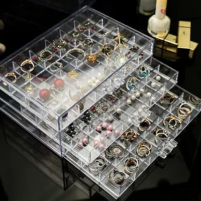 Earring Storage Box Organizer 3 Drawers Acrylic Jewelry Storage Box Holder  • $23.53