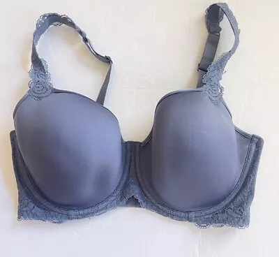 Wacoal 34DDD 853395 Vivid Encounter Lace Trim Underwire Blue Bra • $24