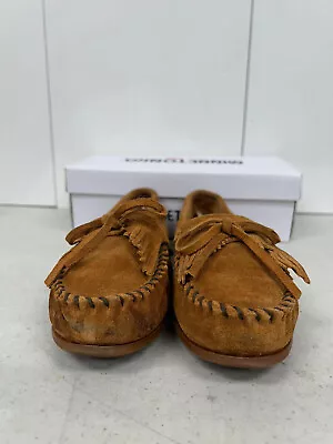 Minnetonka Womens Kilty Moccasin - Brown - 9 M US - 402-BROWN-9 - Pre-Owned • $9