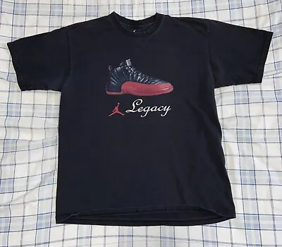 Vintage Air Jordan 12 XII Legacy Flu Game T Shirt Size Medium RARE Preowned • $14.99