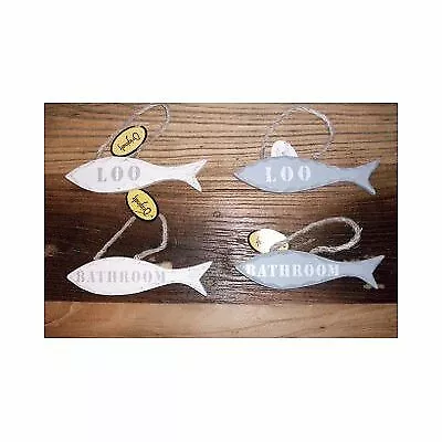 Fish Loo Sign In White • £3.99