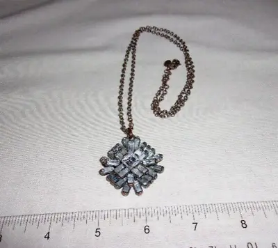 Vintage J. Crew Copper Color Chain Necklace/ Layered Geometric Shape Pendant- NF • $12