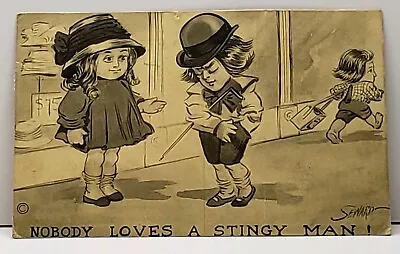 Seward Kid Series NOBODY LOVES A STINGY MAN Girl W/Hand Out 1911 Postcard B19 • $7.99