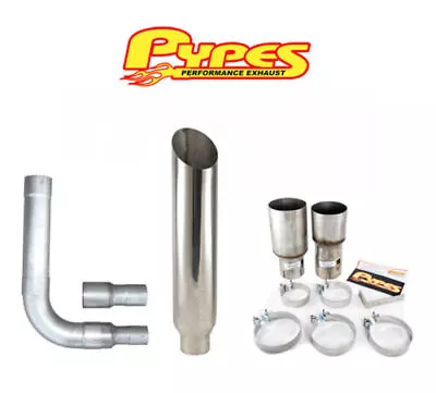 8  Miter Cut Single Stack Stainless Pypes Exhaust Kit For Dodge 2500 3500 Diesel • $360.36