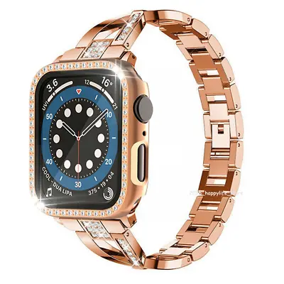 $19.99 • Buy For Apple Watch Series 8 7 6 5 4 3 2 49 SE Bling Diamond IWatch Band Strap Case
