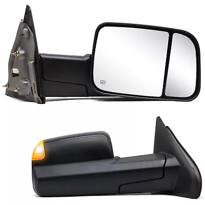 Pair Towing Mirrors For 02-08 Dodge Ram 1500 03-09 2500/3500 Power Heated Light • $128.99