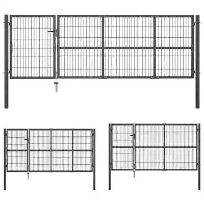 Garden Gate With Posts Steel Anthracite Fence Patio Outdoor Multi Sizes VidaXL • $644.99