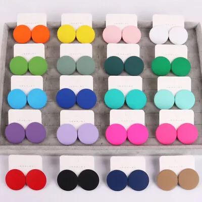 High Fashion Acrylic Round 60s Style Colourful Stud Many Colours Earrings Gift • £3.12