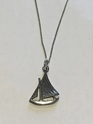 Designer Ola Marie Gorie 925 Sterling Silver Sailing Boat Pendant Charm Necklace • £40