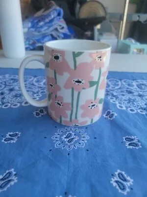 Room Essentials 15oz Stoneware Pink & Green Floral Print Mug Marimekko Inspired • $8