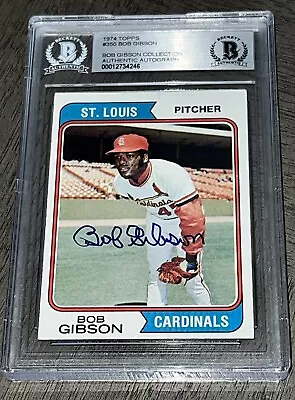 1974 Topps #350 “Bob Gibson Collection” Signed Vintage Cardinals Auto BGS BAS • $42