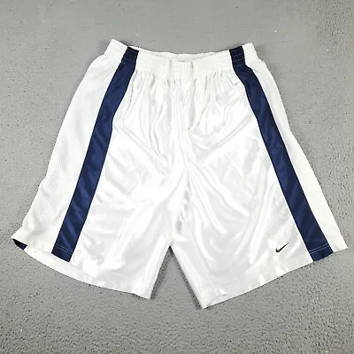 Nike Shorts Mens XL White Blue Y2K Vintage Swoosh Dri Fit Active Athletic Gym • $24.95
