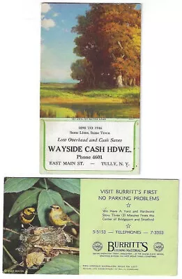 2 Advertising Ink Blotters Burritt's Building Material Wayside Cash Hardware • $2.75