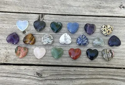 Heart-shaped Natural Quartz Pocket Palm Healing Gemstone Crystal Stones Unique • £1
