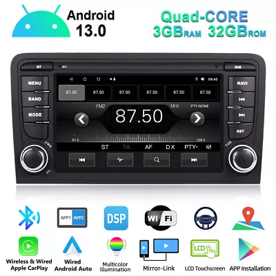 7  Car Radio For Audi A3 S3 RS3 Android 13.0 Auto CarPlay DAB+ SatNav Bluetooth • £145.99