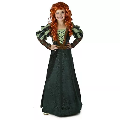 Girls Kids Brave Forest Princess Merida Green Halloween Cosplay Costume Dress • $16.03