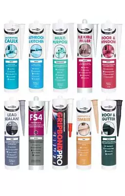 £6.99 • Buy Silicon Sealant Universal Kitchen Bathroom White Black Decorators Caulk Filler