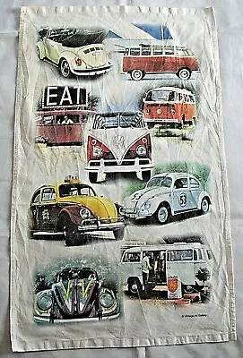 Kitchen Tea Towel Vintage VW Beetle Classic Camper Van Novelty Cloth Dish Drying • £14.99