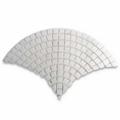 T999XP Thassos White Marble Fish Scale Scallop Fan Mini Mosaic Tile Polished • $24.99