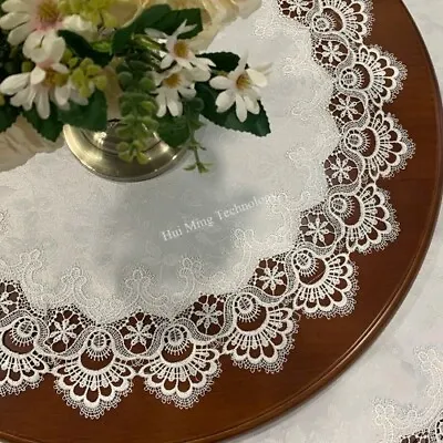 Round Tablecloth European Luxury Lace Dust Cover Retro Restaurant Table Cloth • $28.70