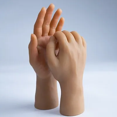 1-Pair Silicone Male Strong Hands/Large Size Hands Mannequin Finger Free Bending • $105.99