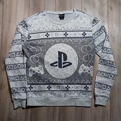 Playstation Pullover Christmas Sweater Men's Medium Gray • $15.99