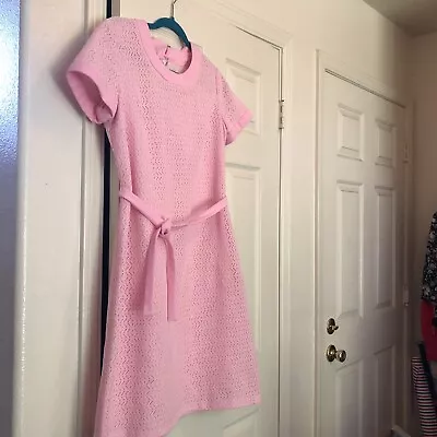 Womens Vintage L’Aiglon 50s 60s Light Pepto Baby Pink Polyester Dress • $20