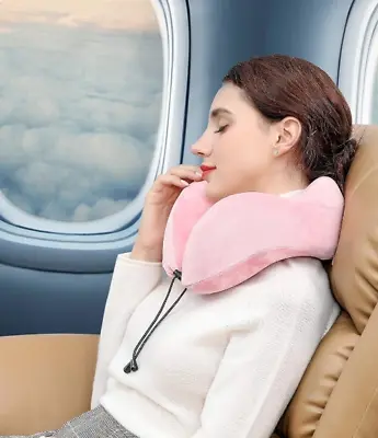 Travel Pillow Memory Foam Neck Pillow Comfortable  Breathable Eye Mask Ear Plugs • $13.99