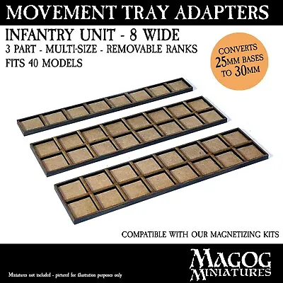 Movement Tray Adapters 25mm To 30mm -8 WIDE.  For Warhammer The Old World. Magog • $17.50