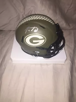 Packers AARON RODGERS Signed SALUTE TO SERVICE Speed Mini Helmet Fanatics  • $100