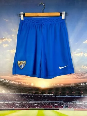 Malaga C.F. Football Soccer Shorts Blue Nike Polyester Young Size L • $12.74