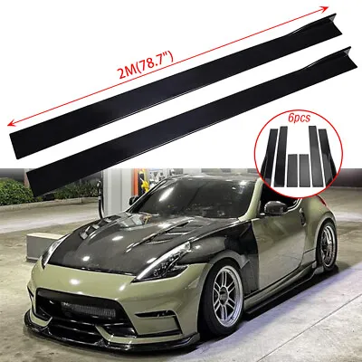 Black 78.7 /2M Side Skirt Extension Rocker Panels Trim Lip For Nissan 350Z 370Z • $89.11