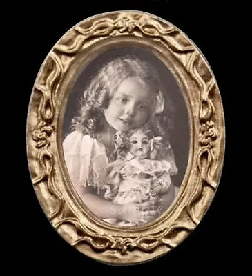 Vintage Girl With Doll Miniature Dollhouse Picture • $9.95