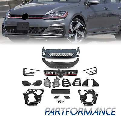 GTI Style Front Bumper Cover Kit For Volkswagen VW Golf 7.5 MK7.5 2017-2020 • $645.99