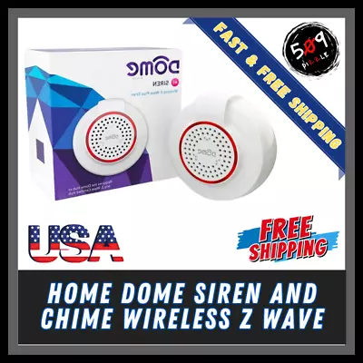 Dome Home Automation Wireless Z-Wave Battery-Powered Home Security Siren NEW • $42.30
