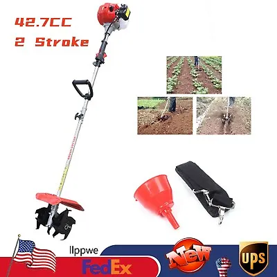 42.7CC 2 Stroke Mini Gas Powered Tiller Cultivator Rototiller Garden Farm Tiller • $117.81