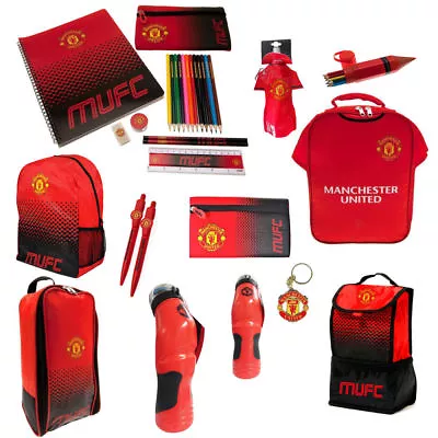 Manchester United FC Back To School Gym Backpack Boot Bag Bottle For Boy & Girl • £13.95