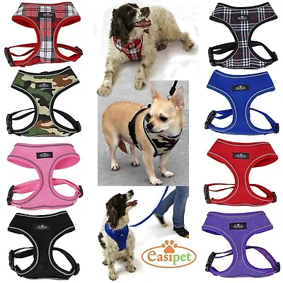 Dog Harness Puppy Pet Soft Adjustable Comfortable Reflective Breathable Vest • £4.49