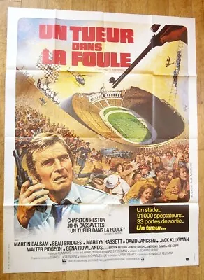 TWO MINUTE WARNING Cassavetes Heston Original LARGE French Movie Poster '76 • $39