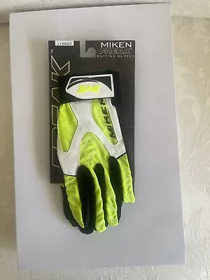 Miken Freak Batting Gloves Black White Neon Yellow MFRKBG-Y-03 Adult L New • $22