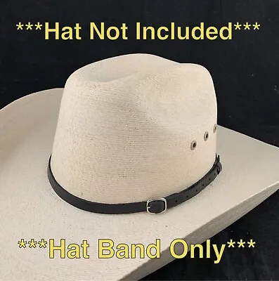 🌟Black Genuine Leather Hat Band For Western Cowboy Hats Men Women Adult Size • $9.77