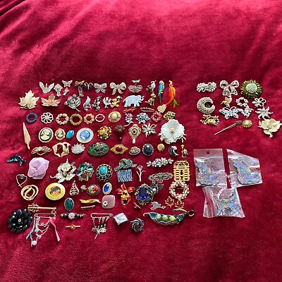 £16 • Buy Joblot Vintage Modern Costume Brooches Marcasite Bows Birds Butterfly Art Deco