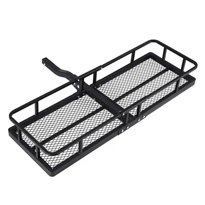 Giantz Universal Car Roof Rack Foldable Hitch Basket Cargo Carrier 152cm Black • $146.92